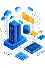 Wall Mural - illustration of data download 