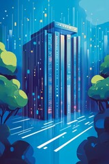 Wall Mural - illustration of data download 