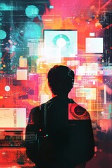 Wall Mural - illustration of data download 