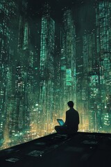 Wall Mural - illustration of data download 