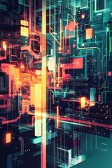 Wall Mural - illustration of data download 