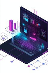 Wall Mural - illustration of data download 