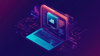 Wall Mural - illustration of data download 