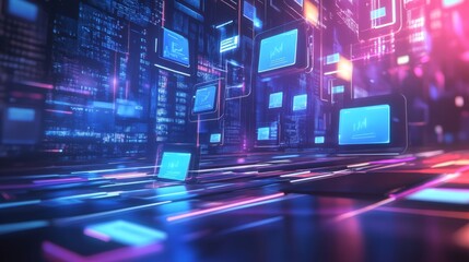 Wall Mural - illustration of data download 