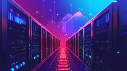 Wall Mural - illustration of data download 