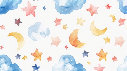 Sky with stars and clouds pattern