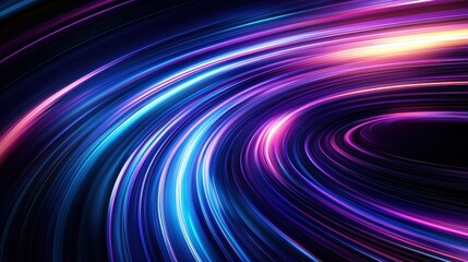 Aufkleber - Abstract colorful light streaks on black background