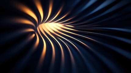 Fototapete - Abstract light waves in dark space