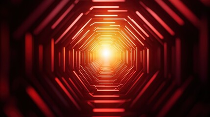 Aufkleber - Abstract red hexagonal pattern with light center