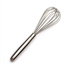 A sleek stainless steel whisk ideal for mixing ingredients and perfecting culinary creations in any kitchen.