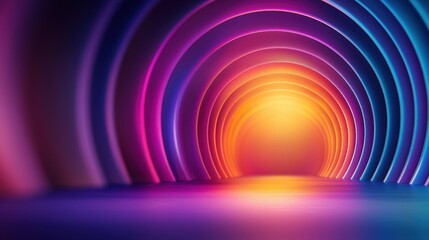 Aufkleber - Colorful tunnel with glowing light effects