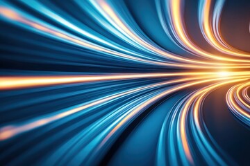 Fototapete - Dynamic light trails, abstract energy motion