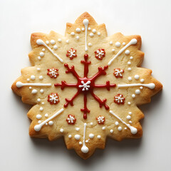 Top view delicious winter holidays cookie perfect for festive occasions isolated on white background