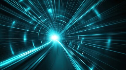 Poster - Futuristic light tunnel abstract design