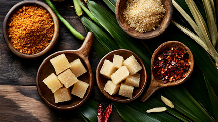 Traditional Thai Ingredients for Cooking and Sweetening Curries