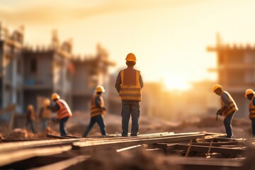 Wall Mural - Construction working hardhat helmet.