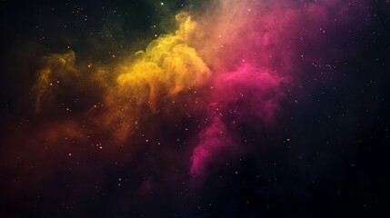 Wall Mural - a nebula painting in 4k. stars, colorful nebulous nebulae. black, dark background. galaxy.