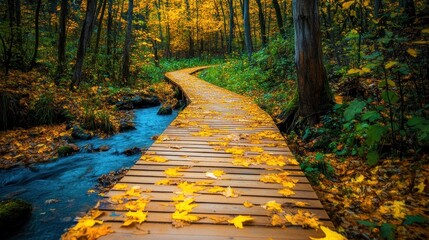 Wall Mural - Autumn Woodland Path