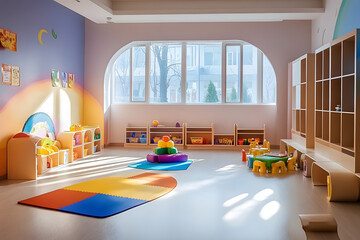 Sticker - Ensuring Fun, Safe Learning in a Preschool Room: A Tour of a Childcare Center Interior