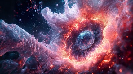Wall Mural - abstract cosmic nebula: glowing energy and light