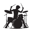© MSTMIM - Drummer Silhouette, Vector Illustration