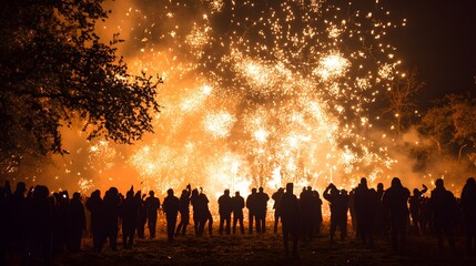 Commemorative Date, Guy Fawkes Night, Abstract Image, Texture, Pattern Background, Wallpaper, Cover and Screen for Smartphone, PC, Laptop, 9:16 and 16:9 Format