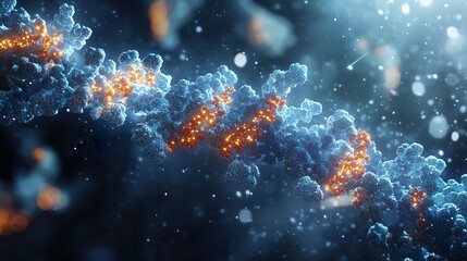 Wall Mural - dna helix: a microscopic journey into the building blocks of life