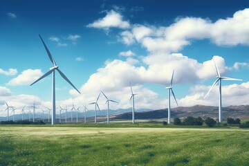 Sticker - Landscape windmill outdoors turbine.