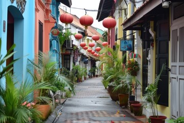 Canvas Print - Street old town in Local city outdoors travel.