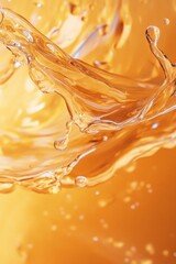 golden liquid splash with abstract shapes