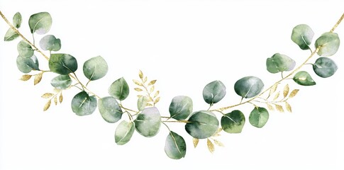 Wall Mural - This watercolor seamless border features gold leaves and branches, which can be used in a variety of projects including wedding stationary, greeting cards, wallpapers, fashion, backgrounds, textures,