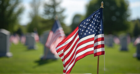 american flag in the wind