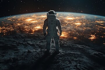 Wall Mural - Astronaut Gazing at Earth