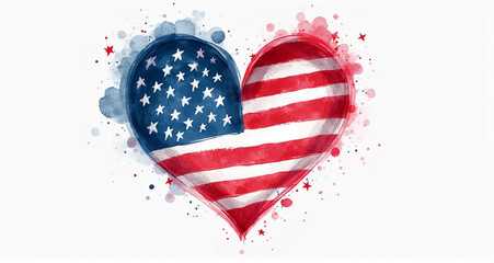 Poster - american flag heart