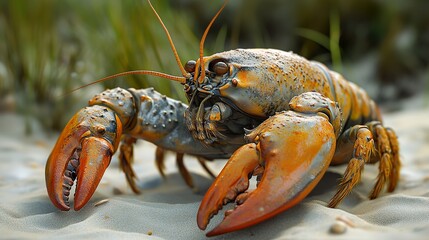 Sticker - Close-Up of a Crayfish in its Natural Habitat