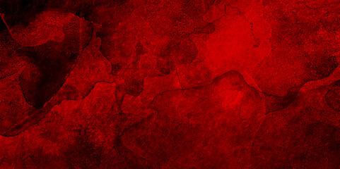 Wall Mural - Abstract red and black watercolor background texture, The wall of the building with cracks. Dark red marble texture background with high resolution,  Old rough concrete distressed texture. 