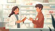 © Supriyanto - A pharmacist assists a customer with medication in a pharmacy setting.