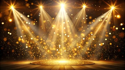 Golden Stage Spotlight: A Dazzling Event Background