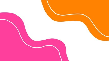 Wall Mural - Aesthetic abstract background of pink and orange waves