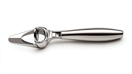 Sleek and modern ice cream scoop with a polished stainless steel finish, perfect for serving delicious frozen treats.