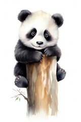 Sticker - Watercolor of panda wildlife animal mammal.