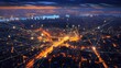 © cusniatul - Cityscape at Night with a Network of Connections