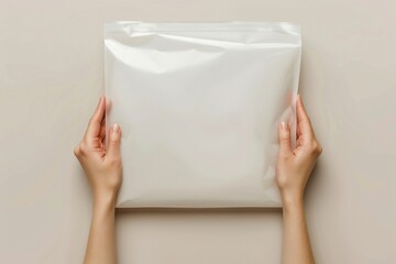 Wall Mural - A white plastic mailing bag mockup cushion pillow female.