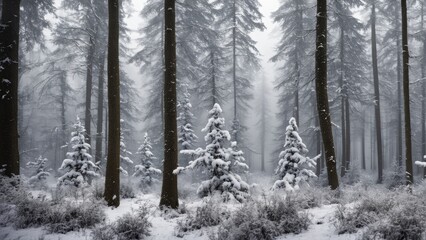 Canvas Print - snow covered trees