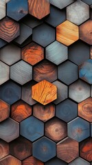 Wall Mural - orange, blue, yellow, and brown