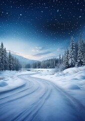 Canvas Print - Landscape winter outdoors scenery.