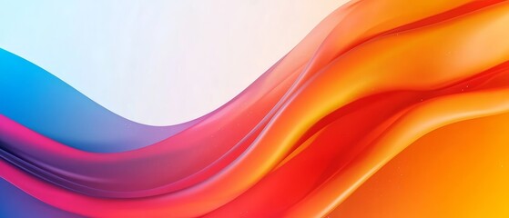 Wall Mural -  A detailed image of a multihued wave on a wallpaper with shades of blue, yellow, pink, and orange