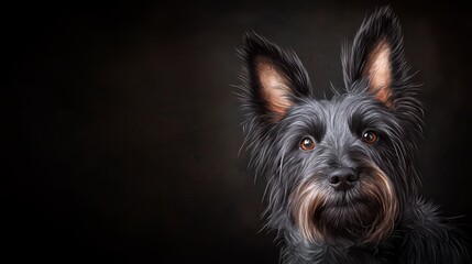 Sticker -  A tight shot of a dog's expressive eyes gazing intently into the camera