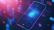 © BerkahStock - A smartphone displaying a digital lock symbol, emphasizing cybersecurity and data protection.