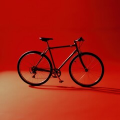 Wall Mural - a bicycle is shown against a red background